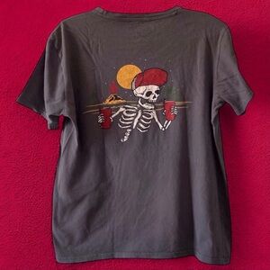 Taco Tuesday Skeleton Tee - Men's Large -  unique y2k grunge skull grey